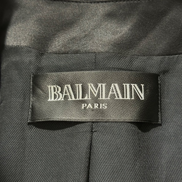 Balmain Double-Breasted Silk-Satin Blazer — Black, Gold Buttons, FR 36 (US 4) - Picture 8 of 11